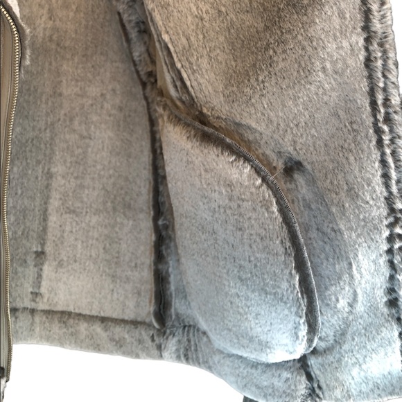 BCBG Generation Women’s Metallic Sherpha Heavyweight Faux Fur Gray Coat Small - Picture 7 of 11